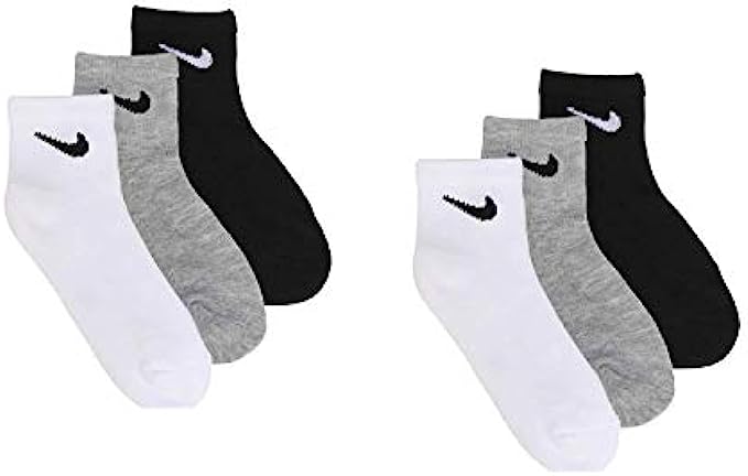 NIKE Little Kids Ankle Colorful Socks Cushioned (6 Pairs),10C-3Y Shoe/ 5-7 Sock