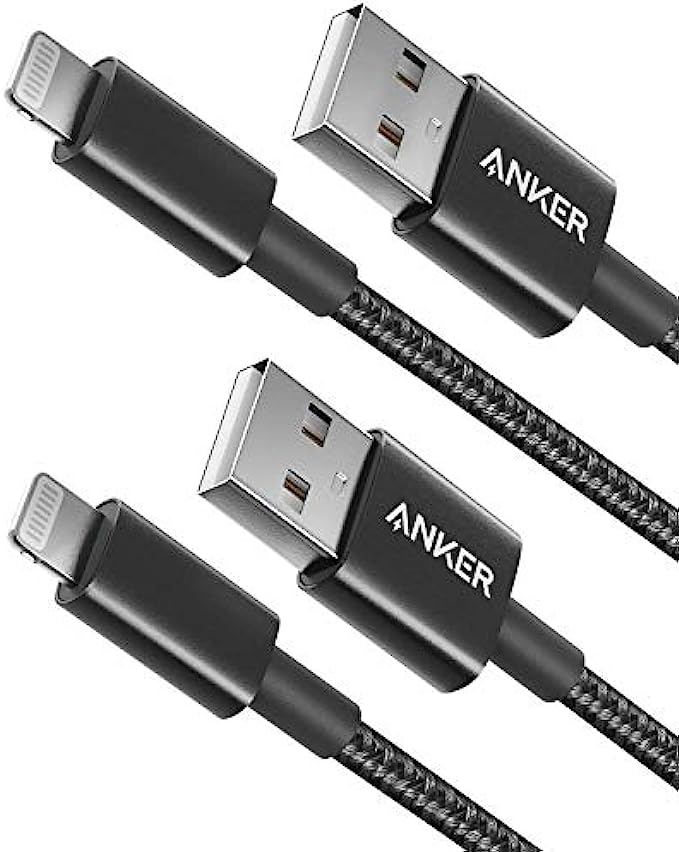 Anker 6 ft Premium Double-Braided Nylon Lightning Cable, Apple MFi Certified for iPhone Chargers, iPhone X/8/8 Plus/7/7 Plus/6/6 Plus/5s, iPad, iPad Mini, and More (Black)