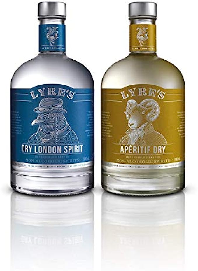 Lyre&#039;s Dry Martini Non-Alcoholic Set (Pack of 2) | Dry London (Gin Style) &amp; Aperitif Dry (Dry Vermouth Style) | Award Winning | 23.7 Fl Oz