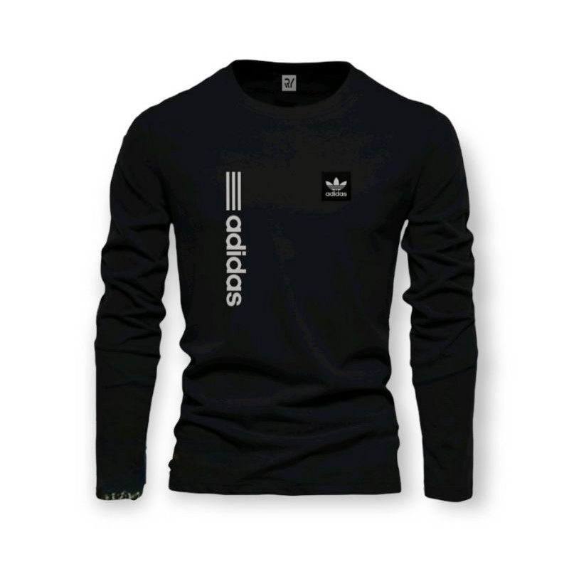 T-shirt Men Women Long Sleeve Addas Block Upright Silver/Premium Distro T-shirt/Cool T-shirt/Men&#039;s fashion/T-shirt Long Sleeve tee